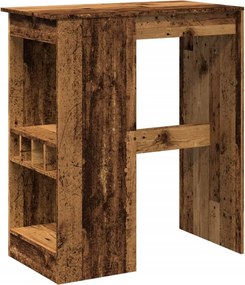 vidaXL antik fa színű szerelt fa bárasztal tárolókkal 90x47,5x103,5 cm