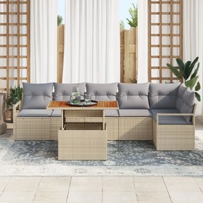 Kert étkező szett 7 pcs Barna és szürke 100 x 55 x 73 cm
