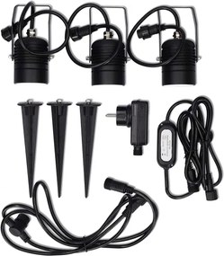 Nedis ZBLOS10RGBW3-SZETT 3x LED RGBW Dimmelhető kültéri lámpa LED/3W/230V IP65 Wi-Fi Tuya