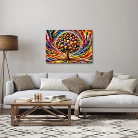 Kép – Színes fa almákkal (70x50 cm)