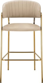 Design bárszék, bézs Velvet szövet/gold króm arany, DASMIN NEW TYP 2