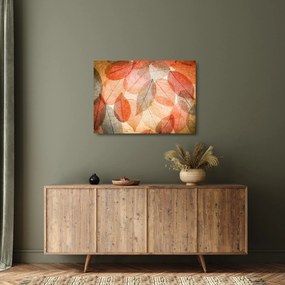 Festett őszi levelek képe (üvegen) (70x50 cm)
