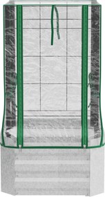 Outsunny Emelt Kertágy Ültetődoboz Trellis-szel, Acél Trellis Ültetőedény, Kert Trellis 53 x 53 x 90 cm Kert Balkonnal Terasszal, Ültető Mászó Növénye