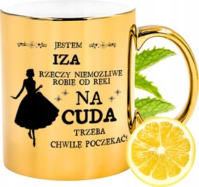 Prémium Arany Csillogó Bögre Iza Ajándék Nyomtatott Fotóval