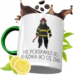 Zöld Bögre Tűzoltónak Tökéletes Ajándék fényképes nyomtatással