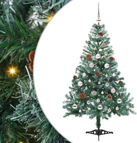 vidaXL Mű karácsonyfa 150 LED-del állvánnyal Zöld 150 cm PVC és Acél