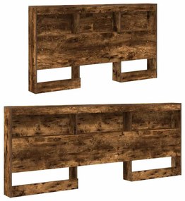 Tároló fejtámla polcokkal Füstölt tölgy 150 cm Faanyag