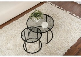 Aurum Black and Grey dohányzóasztal szett 60 cm, 2 db