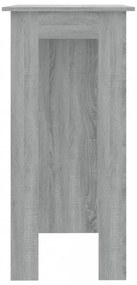 szürke sonoma szerelt fa bárasztal polccal 102 x 50 x 103,5 cm