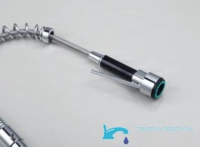 Konyhai csaptelep EYN0141 kihúzható zuhanyfejjel, két kifolyóval és többféle színváltozatban — 74 cm — Nikkel