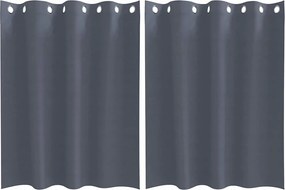 vidaXL Fekete Függöny Gyűrűkkel 2 pcs Antracit 140 x 140 cm Poliészter