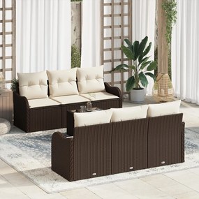Kerti Kanapé Szett 7 pcs Barna 55 x 55 x 37 cm Poli rattan
