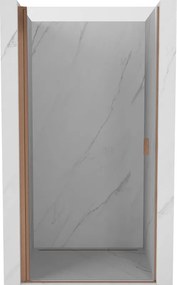 Mexen Mist-B nyíló zuhanyajtó 90 cm, átlátszó, kefe réz - 8A2-090-000-65-00