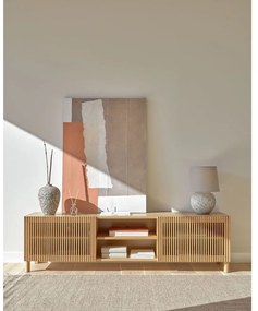 Natúr színű TV-állvány tölgyfa dekorral 180x50 cm Beyla – Kave Home