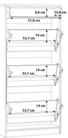 Cipőtároló KAVI artisan tölgy