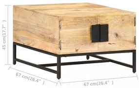 tömör mangófa dohányzóasztal 67 x 67 x 45 cm
