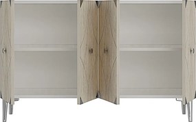 Alfa 120 - White, Travertine, Silver