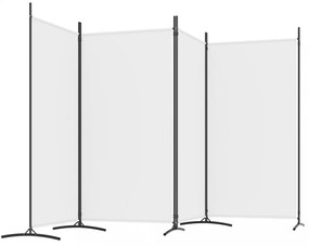 4 paneles fehér szövet térelválasztó 346x180 cm