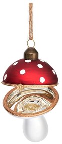Üveg kézzel készített karácsonyfadísz 9 cm Mushroom – Sass &amp; Belle