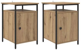 vidaXL Éjjeliszekrény 2 pcs Artisan tölgy 40 x 42 x 60 cm Faanyag