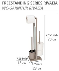 Rivalta világosbarna wc-papír tartó állvány kefével - Wenko