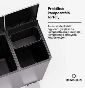 Klarstein Eco Vista, hulladékgyűjtő komposztálóval, 60 l + 3 l/tároló, + komposztáló, Soft-Close