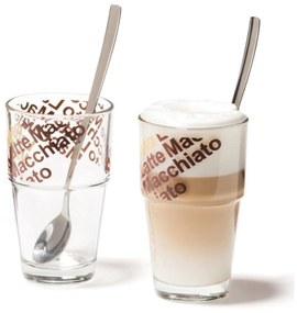 LEONARDO SOLO pohár szett kanállal 4részes cafe lattés
