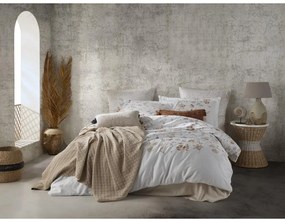 Fehér egyszemélyes pamut-szatén ágyneműhuzat 140x200 cm Ivory Garden Floral – Mila Home Luxury