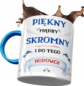 Kék Bögre Tenyésztőnek Gyönyörű Okos Szerény Nyomtatott Fotóval