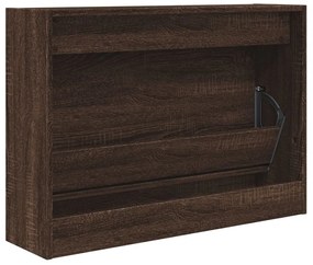 barna tölgyszínű szerelt fa cipőszekrény 80 x 21 x 57 cm