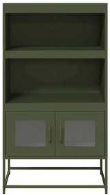 Highboard olívazöld 68x39x123 cm Acél