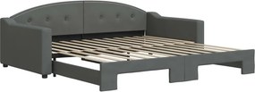 vidaXL sötétszürke kihúzható szövet heverő 100 x 200 cm