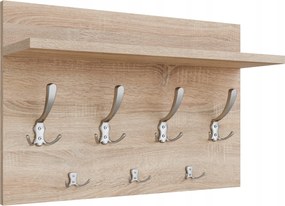 Loft akasztó 50cm Sonoma tölgy 7 fogantyús szatén modern ruhatartó