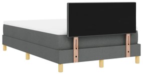 Box Spring Ágy Matraccal &amp; LED Sötétszürke 120x190 cm Szövet