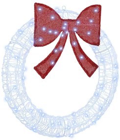 Koszorú 60 LED-del Hideg feher 75 cm Akril