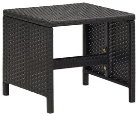 4 db fekete polyrattan kerti ülőke párnákkal