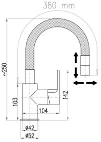 RAV Slezák CO119.0/16 - COLORADO 25 cm mosogató csaptelep, fekete