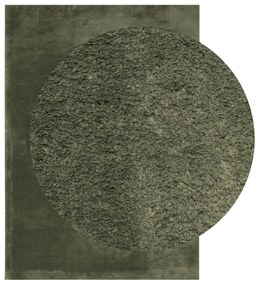 HUARTE erdőzöld rövid szálú puha és mosható szőnyeg 140x200 cm