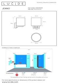 Lucide 04204/01/30 - Fürdőszobai fali lámpa JENNO 1xG9/33W/230V IP44