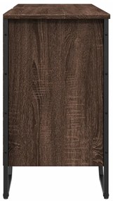 Barna tölgy szerelt fa fürdőszobai mosdószekrény 91x35x60 cm