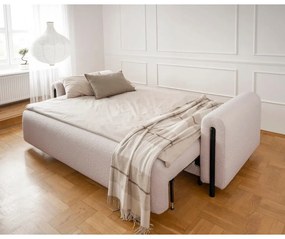 Bézs-krémszínű buklé kinyitható-tárolóhelyes kanapé 244 cm Arcadova – ELTAP