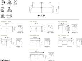 Zöld bársony kinyitható-tárolóhelyes kanapé 216 cm Kalena – Makamii