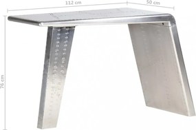 ezüstszínű fém repülős asztal 112 x 50 x 76 cm