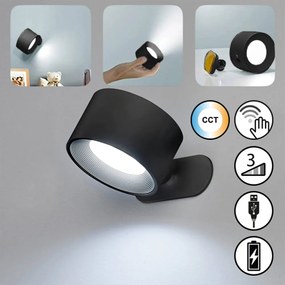 Fekete LED fali lámpa Magnetics – Fischer &amp; Honsel