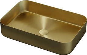 Pult fölé szerelhető mosdó LJORDAL 52x34 cm acél/sárgaréz