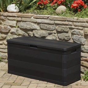 fekete kerti tárolóláda 117 x 45 x 56 cm