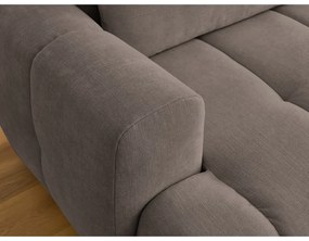 Szürkésbarna kinyitható-tárolóhelyes sarokkanapé (jobb oldali-heverő résszel) Fuji – Bobochic Paris