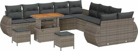 vidaXL Kerti Kanapé Szett párnával tárolóval párnával 13 pcs Szürke