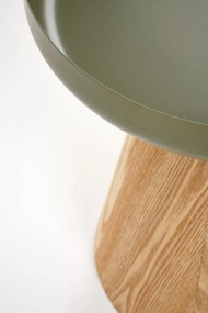 Gina kerek dohányzóasztal 40 cm - natúr / zöld