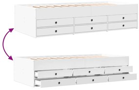 fehér kanapéágy fiókkal matrac nélkül 100x200 cm